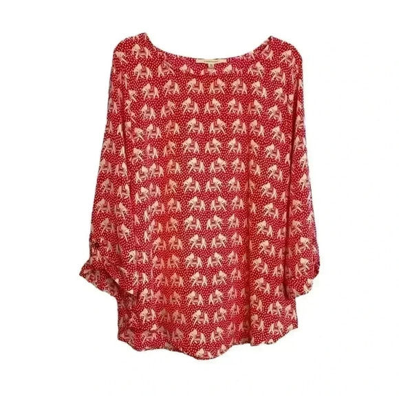 41 Hawthorn Pink Elephant Blouse Top - Picture 1 of 5